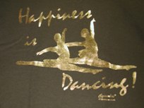 happiness is dancing gold shirt